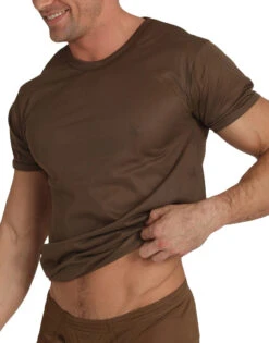 Players Tricot Nylon Crew T-Shirt NTS1 -Underline Fashion Store Players NTS1 Brown T 1