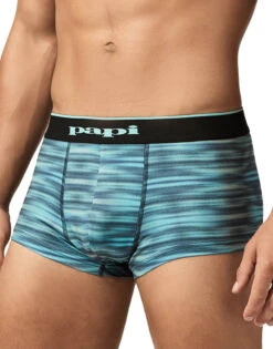 Papi Microflex Brazilian Trunks 2-Pack UMPA026 -Underline Fashion Store UMPA026 AquaSpaceDyeBlackBeauty 2Pack 2