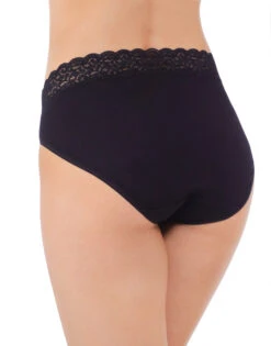 Vanity Fair Flattering Lace Cotton Stretch Hi Cut Brief 13395 -Underline Fashion Store Vanity Fair 13395 Midnight Black B 2