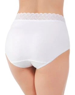 Vanity Fair Flattering Lace Cotton Brief 13396 -Underline Fashion Store Vanity Fair 13396 Star White back 0949 B 2