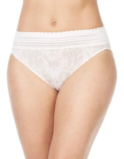 Warner's No Pinching No Problems Lace Trim Hi Cut Briefs 5109J -Underline Fashion Store Warner s 5109J Rosewater Snake Print B