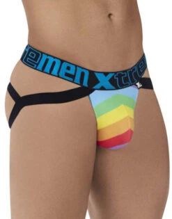 Xtremen Microfiber Pride Jockstrap 91083 -Underline Fashion Store Xtremen 91083 Blue 3