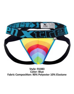 Xtremen Microfiber Pride Jockstrap 91083 -Underline Fashion Store Xtremen 91083 Blue 4