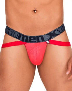 Xtremen Snake Print Jockstrap 91128 -Underline Fashion Store Xtremen 91128 Red 1